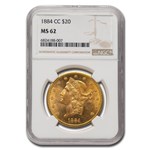 1884-CC $20 Liberty Gold Double Eagle MS-62 NGC