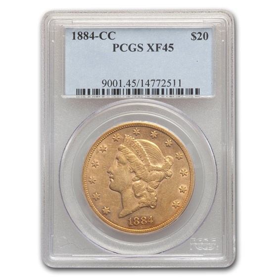 1884-CC $20 Liberty Gold Double Eagle XF-45 PCGS 1884-CC $20 Liberty Gold Double Eagle XF-45 PCGS