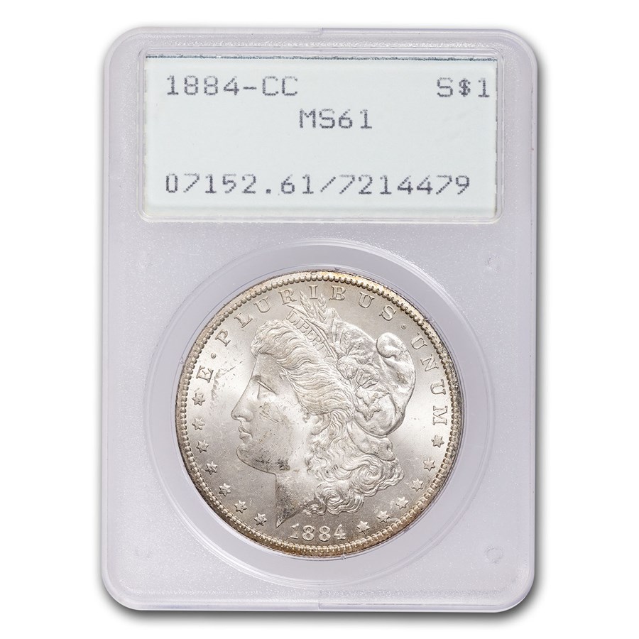 1884-CC Morgan Dollar MS-61 PCGS (Old Rattler Holder)