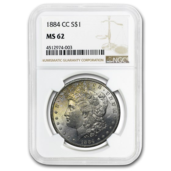 1884-CC Morgan Dollar MS-62 NGC 1884-CC Morgan Dollar MS-62 NGC