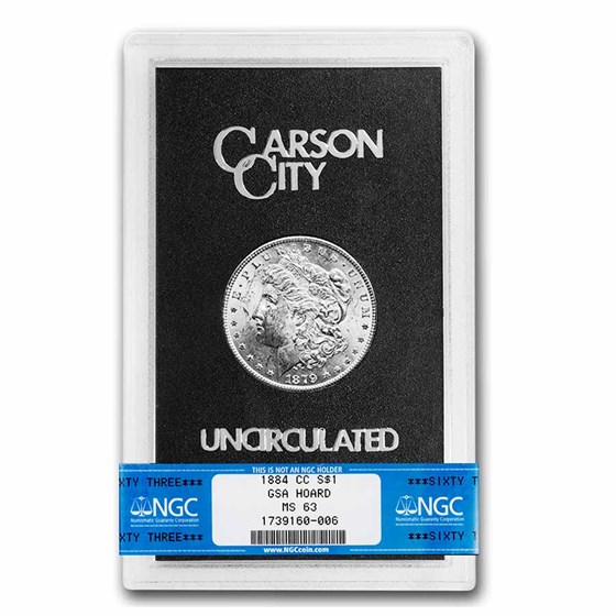 1884-CC Morgan Dollar MS-63 NGC (GSA, Lightly Toned) 1884-CC Morgan Dollar MS-63 NGC (GSA, Lightly Toned)