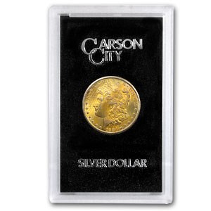1884-CC Morgan Dollar MS-63 (Textile Toning, GSA Holder) 1884-CC Morgan Dollar MS-63 (Textile Toning, GSA Holder)