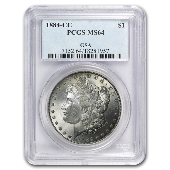 1884-CC Morgan Dollar MS-64 PCGS (GSA) 1884-CC Morgan Dollar MS-64 PCGS (GSA)