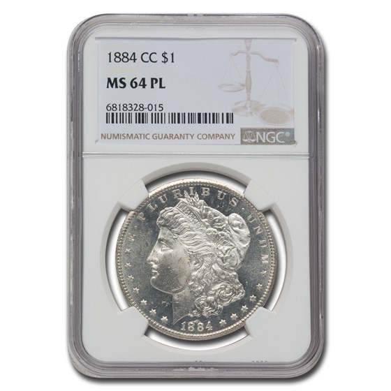 1884-CC Morgan Dollar MS-64 PL NGC 1884-CC Morgan Dollar MS-64 PL NGC