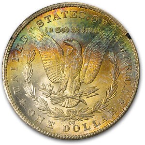 1884-CC Morgan Dollar MS-64 (Rainbow Striped Rev, GSA Holder) 1884-CC Morgan Dollar MS-64 (Rainbow Striped Rev, GSA Holder)