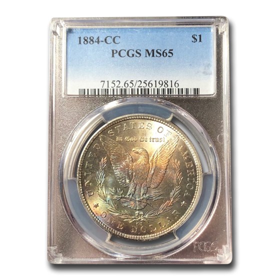 1884-CC Morgan Dollar MS-65 PCGS (Colorful Obverse Toning) 1884-CC Morgan Dollar MS-65 PCGS (Colorful Obverse Toning)