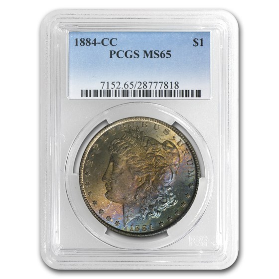 1884-CC Morgan Dollar MS-65 PCGS (GSA, Sunset Orange & Blue Obv) 1884-CC Morgan Dollar MS-65 PCGS (GSA, Sunset Orange & Blue Obv)