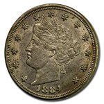 1884 Liberty Head V Nickel AU