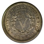 1884 Liberty Head V Nickel AU