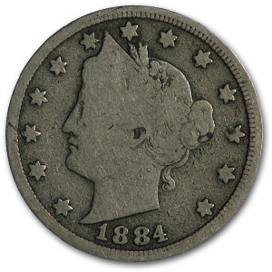 1884 Liberty Head V Nickel Good