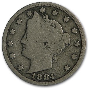 1884 Liberty Head V Nickel Good 1884 Liberty Head V Nickel Good