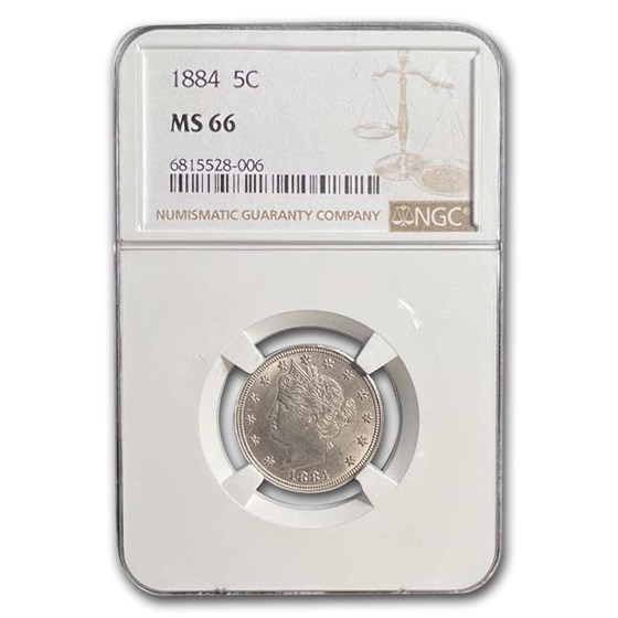 1884 Liberty Head V Nickel MS-66 NGC 1884 Liberty Head V Nickel MS-66 NGC