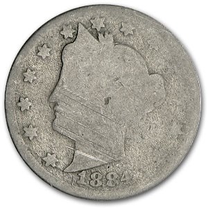 1884 Liberty Head V Nickel Poor/Fair 1884 Liberty Head V Nickel Poor/Fair