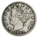 1884 Liberty Head V Nickel VF