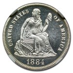 1884 Liberty Seated Dime PF-67 Cameo NGC