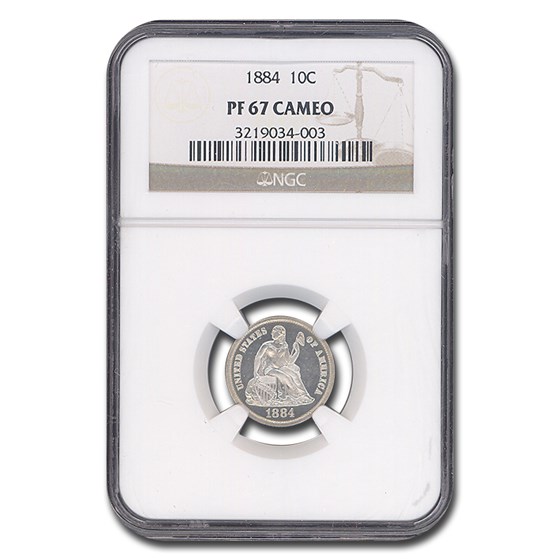 1884 Liberty Seated Dime PF-67 Cameo NGC 1884 Liberty Seated Dime PF-67 Cameo NGC