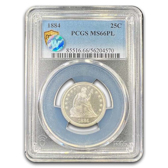 1884 Liberty Seated Quarter MS-66 PCGS (PL)
