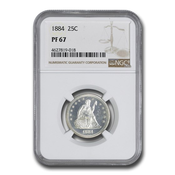 1884 Liberty Seated Quarter PF-67 NGC 1884 Liberty Seated Quarter PF-67 NGC