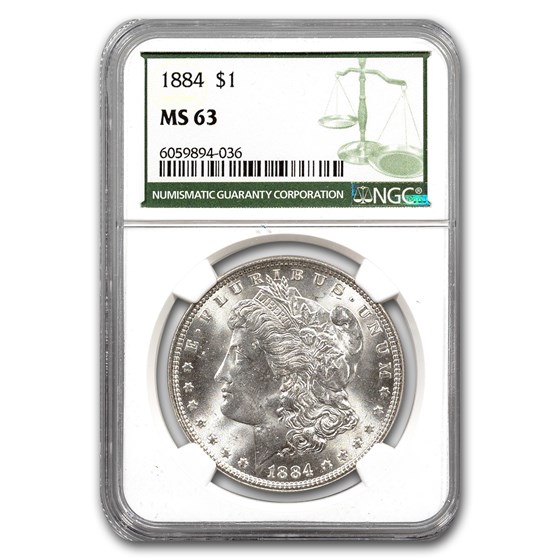 1884 Morgan Dollar MS-63 NGC (Green Label) 1884 Morgan Dollar MS-63 NGC (Green Label)