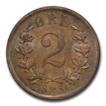 1884 Norway 2 Ore MS-63 PCGS (Brown)