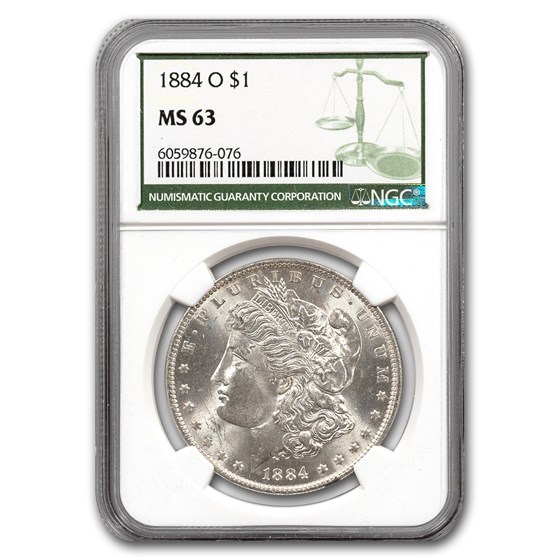 1884-O Morgan Dollar MS-63 NGC (Green Label) 1884-O Morgan Dollar MS-63 NGC (Green Label)