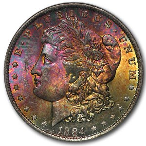 1884-O Morgan Dollar MS-63 NGC (Obverse Toning) 1884-O Morgan Dollar MS-63 NGC (Obverse Toning)
