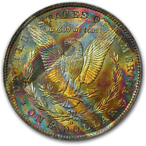1884-O Morgan Dollar MS-63 PCGS (End of Roll Toning) 1884-O Morgan Dollar MS-63 PCGS (End of Roll Toning)