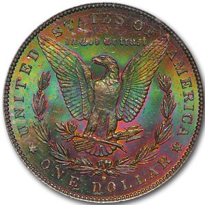 1884-O Morgan Dollar MS-63 PCGS (Rainbow Rev Toning) 1884-O Morgan Dollar MS-63 PCGS (Rainbow Rev Toning)