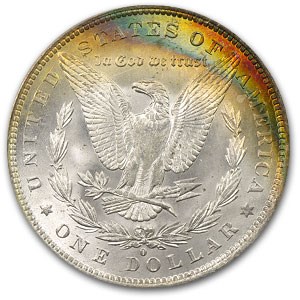 1884-O Morgan Dollar MS-63 PCGS (Rev Rainbow Crescent Toning) 1884-O Morgan Dollar MS-63 PCGS (Rev Rainbow Crescent Toning)
