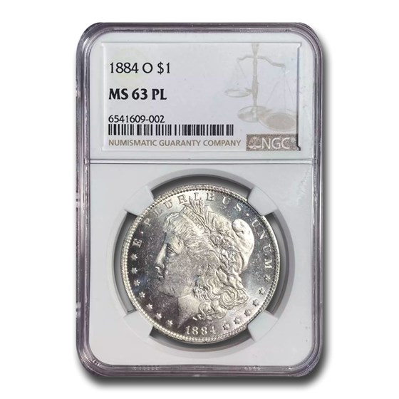 1884-O Morgan Dollar MS-63 PL Proof Like NGC 1884-O Morgan Dollar MS-63 PL Proof Like NGC