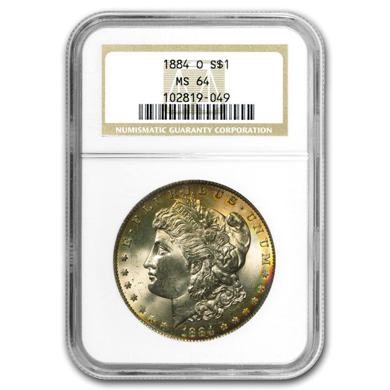 1884-O Morgan Dollar MS-64 NGC (Beautiful Rim Toning) 1884-O Morgan Dollar MS-64 NGC (Beautiful Rim Toning)