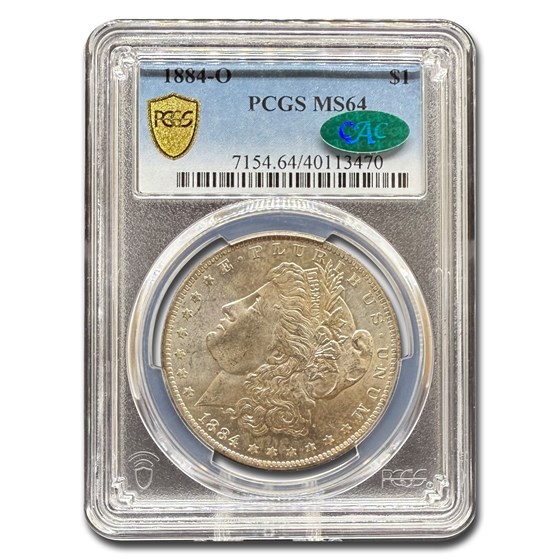 1884-O Morgan Dollar MS-64 PCGS (Soft Obv Toning) CAC 1884-O Morgan Dollar MS-64 PCGS (Soft Obv Toning) CAC