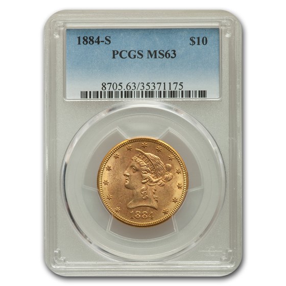 1884-S $10 Liberty Gold Eagle MS-63 PCGS 1884-S $10 Liberty Gold Eagle MS-63 PCGS