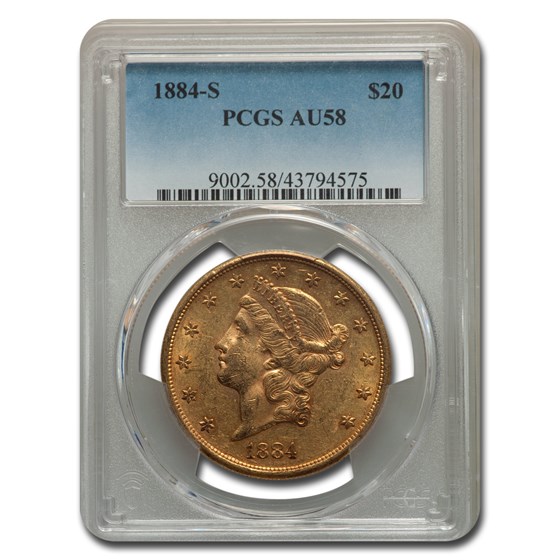 1884-S $20 Liberty Gold Double Eagle AU-58 PCGS 1884-S $20 Liberty Gold Double Eagle AU-58 PCGS