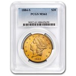 1884-S $20 Liberty Gold Double Eagle MS-61 PCGS