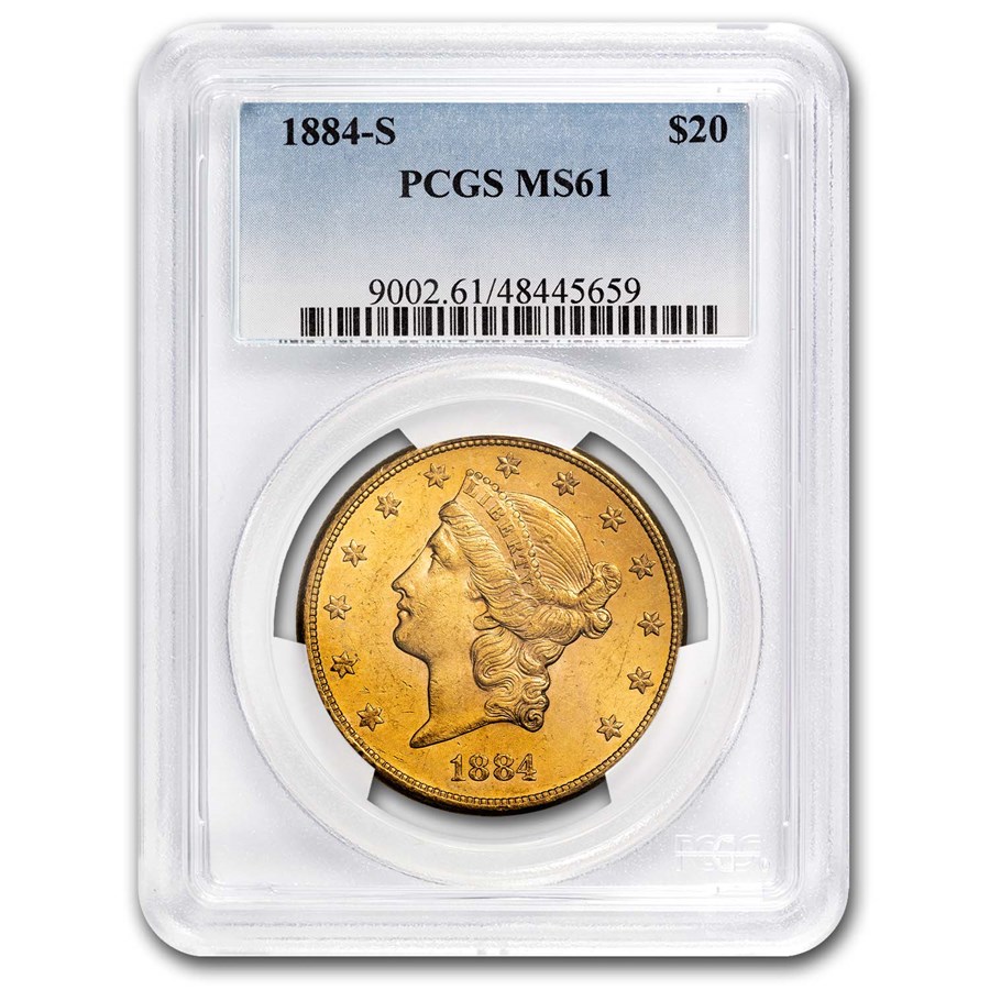 1884-S $20 Liberty Gold Double Eagle MS-61 PCGS