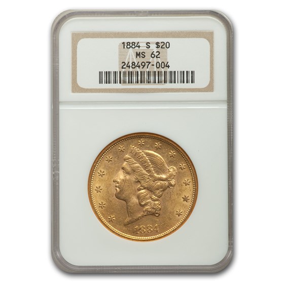 1884-S $20 Liberty Gold Double Eagle MS-62 NGC