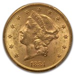 1884-S $20 Liberty Gold Double Eagle MS-62 PCGS CAC