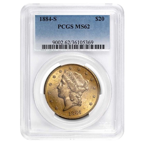 1884-S $20 Liberty Gold Double Eagle MS-62 PCGS 1884-S $20 Liberty Gold Double Eagle MS-62 PCGS