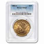 1884-S $20 Liberty Gold Double Eagle MS-63 PCGS