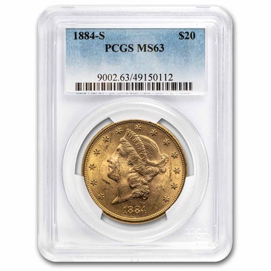 1884-S $20 Liberty Gold Double Eagle MS-63 PCGS 1884-S $20 Liberty Gold Double Eagle MS-63 PCGS