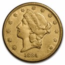1884-S $20 Liberty Gold Double Eagle XF