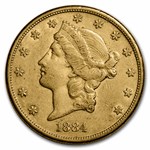 1884-S $20 Liberty Gold Double Eagle XF