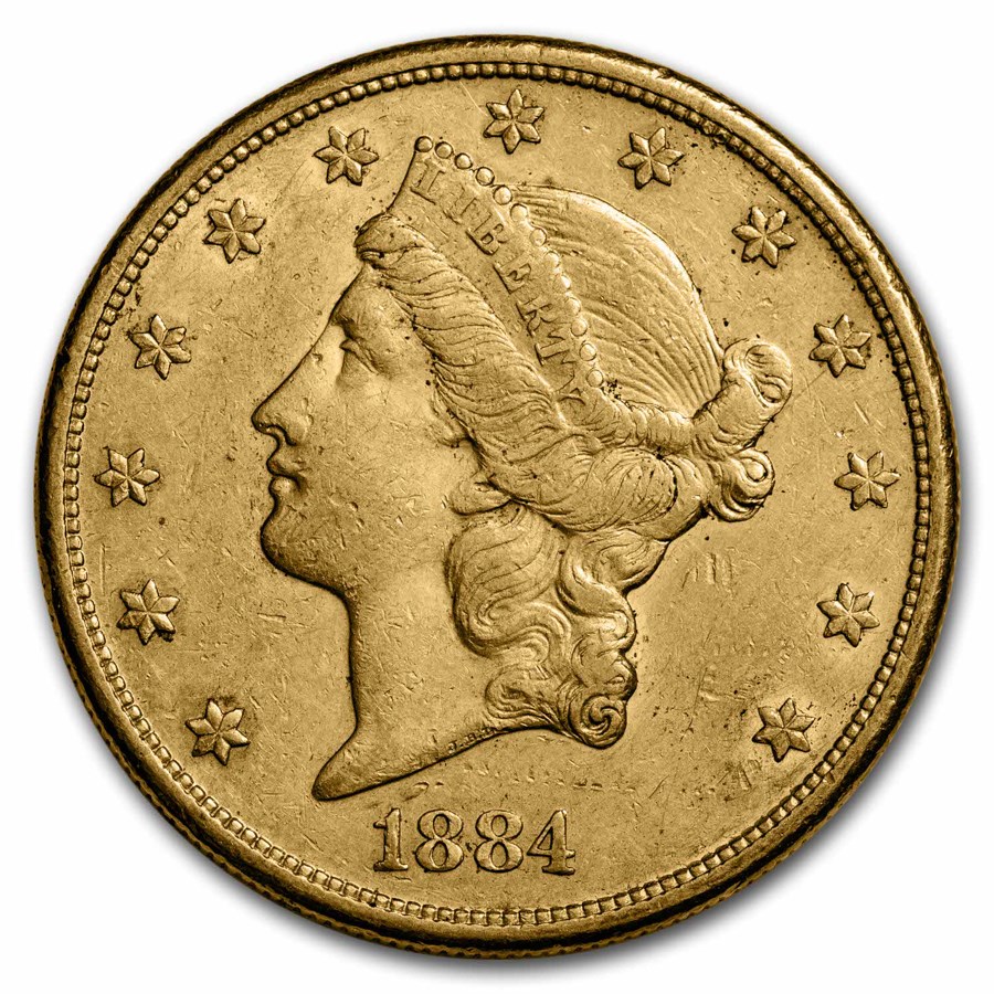 1884-S $20 Liberty Gold Double Eagle XF