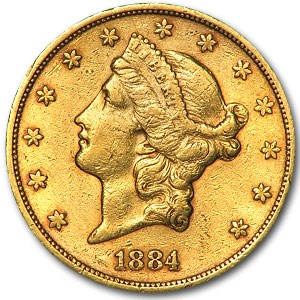 1884-S $20 Liberty Gold Double Eagle XF 1884-S $20 Liberty Gold Double Eagle XF