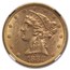 1884-S $5 Liberty Gold Half Eagle MS-62 NGC
