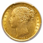 1884-S Australia Gold Sovereign Victoria Shield AU-58 PCGS