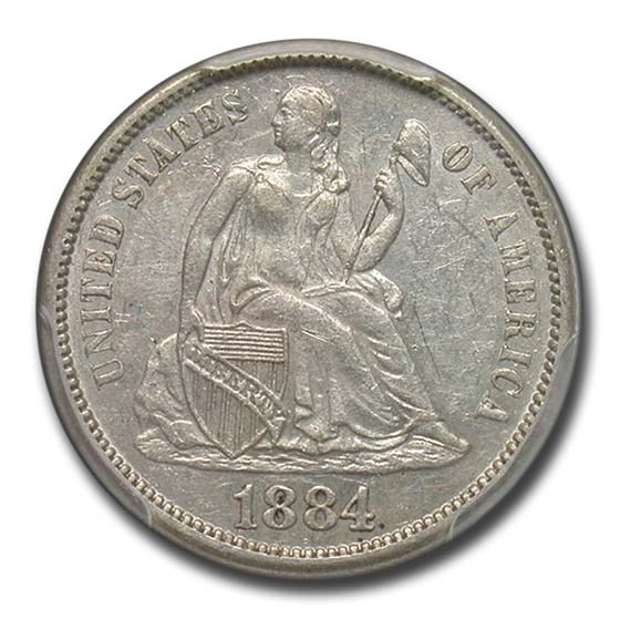 1884-S Liberty Seated Dime AU-58 PCGS 1884-S Liberty Seated Dime AU-58 PCGS