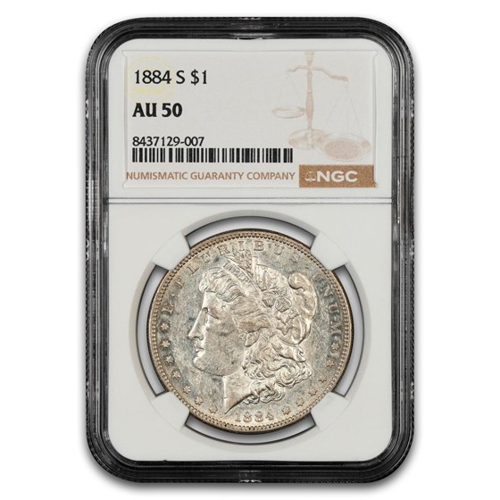 1884-S Morgan Dollar AU-50 NGC