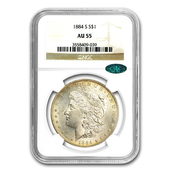 1884-S Morgan Dollar AU-55 NGC (CAC) 1884-S Morgan Dollar AU-55 NGC (CAC)